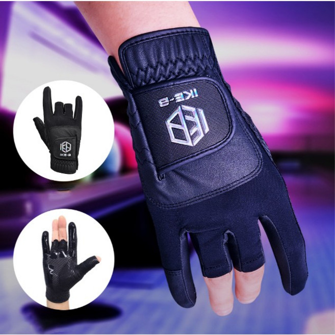 아이크비 NONSLIP 볼링장갑 투핸드/덤림스용, 1개, 블랙