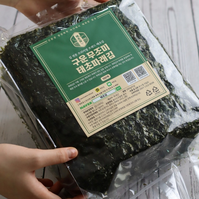 태초김 구운 무조미 태초 파래김 재래김 프리미엄 100매(100장), 1개, 160g