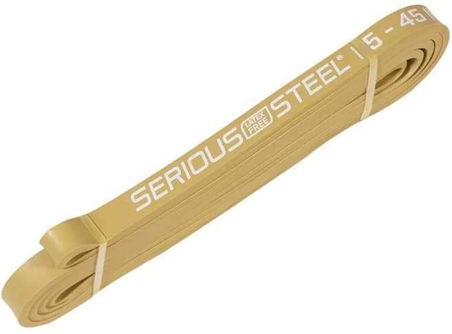 Serious Steel Fitness 104.1cm(41인치) 비라텍스/라텍스 프리 보조 풀업 밴드 및 저항 밴드 (#0 라이트 베이지 1.4-11.3kg(3-25파운드), #1 카키 - (2.3-20.4kg(5-45파운드) - 쿠팡