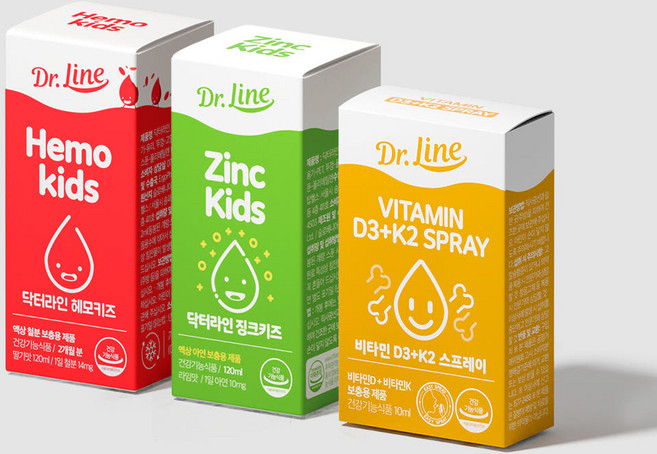 아철디 패키지닥터라인 헤모키즈+징크키즈+비타민D 400IU 아기철분제 아연 비타민D3+K2, [아철디 패키지]닥터라인 헤모키즈+징크키즈+비타민D 4, 1세트, 120ml