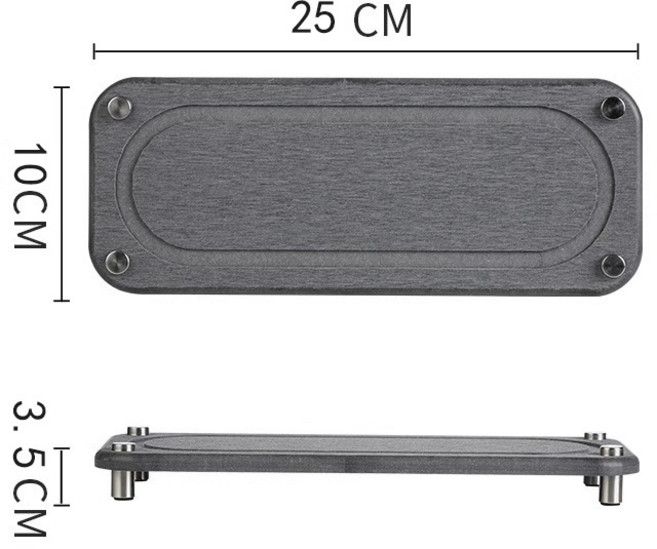 휘잇 호텔식 모던 규조토 건조 받침대 트레이 세면대 매트, 차콜그레이 M, 1개