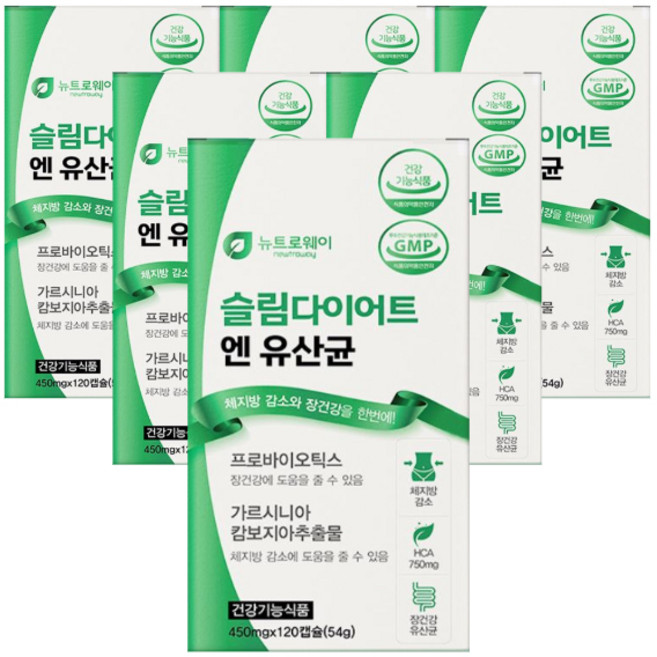뉴트로웨이 슬림다이어트 가르시니아 프로바이오틱스 다이어트유산균, 6개, 120정