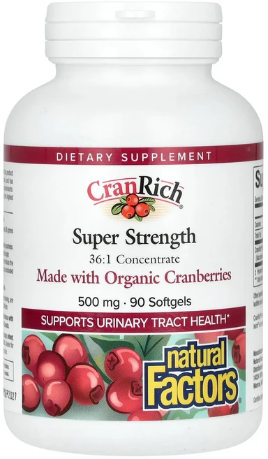 Natural Factors CranRich 슈퍼 스트렝스 500mg 소프트젤 90정, NaturalFactorsCranRich슈퍼스트렝스50, 1개 - 쿠팡