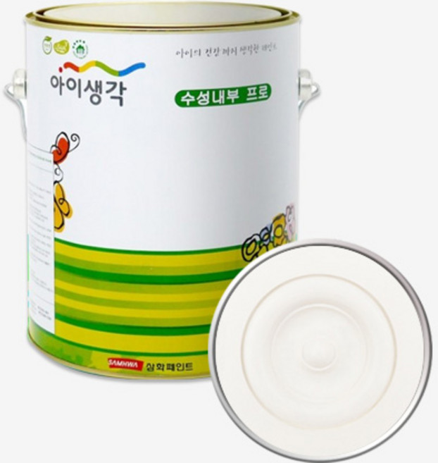 삼화 아이생각 수성 벽지벽면 무광페인트 4L, 위스퍼크림, 1개