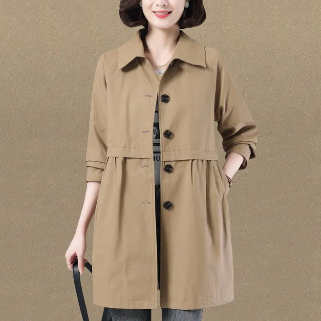 보그핏 이네스아우터/ 여성 야상 하프기장 카라넥 단추 자켓 아우터