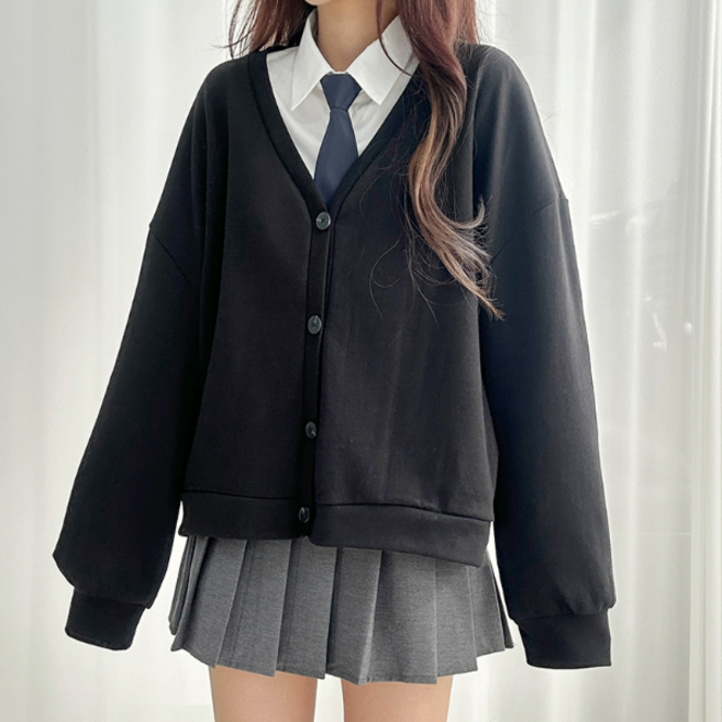 [기본핏] 밀크 브이넥 가디건 (3컬러 교복템 사복템 무지가디건)