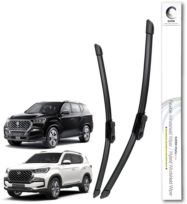 레이븐 쌍용 G4 렉스턴 렉스턴스포츠 칸 플랫 와이퍼 운전석+조수석 세트 순정타입 전면 와이퍼 세트, 올뉴 렉스턴(20년~현재)