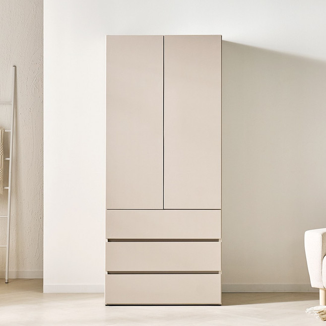 멜로우 LPM 400/800 옷장 이불장 거울 장농 시리즈, 800 3서랍 옷장, 모카그레이