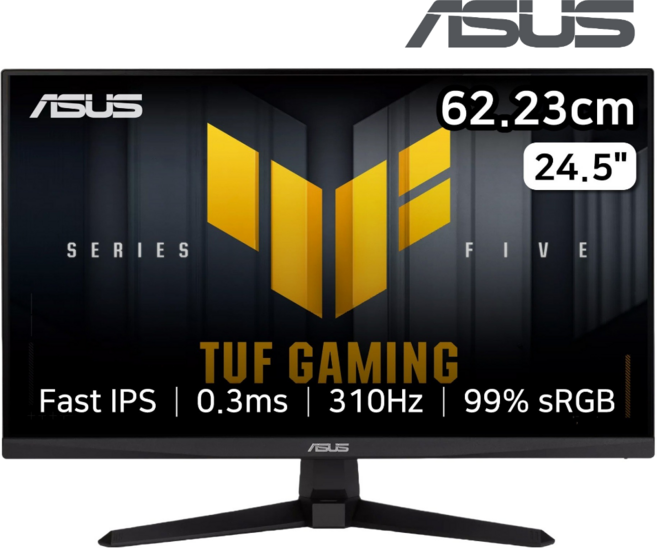 에이수스 FHD TUF Fast IPS 310Hz 0.3ms 300cd sRGB 99 게이밍 모니터, 62.23cm, VG259QMR5A-게이밍모니터