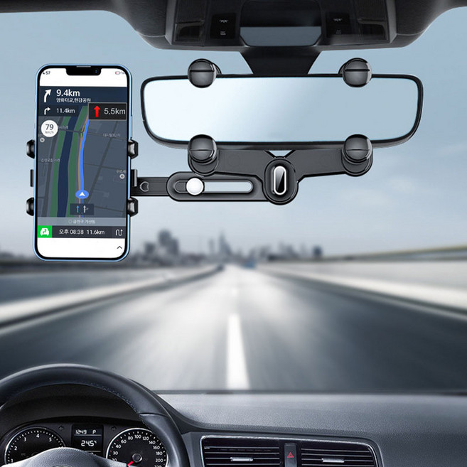 모모이츠 차량용 룸미러 거치대 핸드폰 스마트폰 네비게이션, 1개, B.맥세이프형