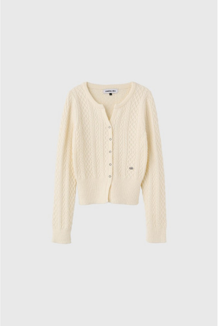 韓國 GENERAL IDEA 女款麻花紋針織開衩套頭衫上衣