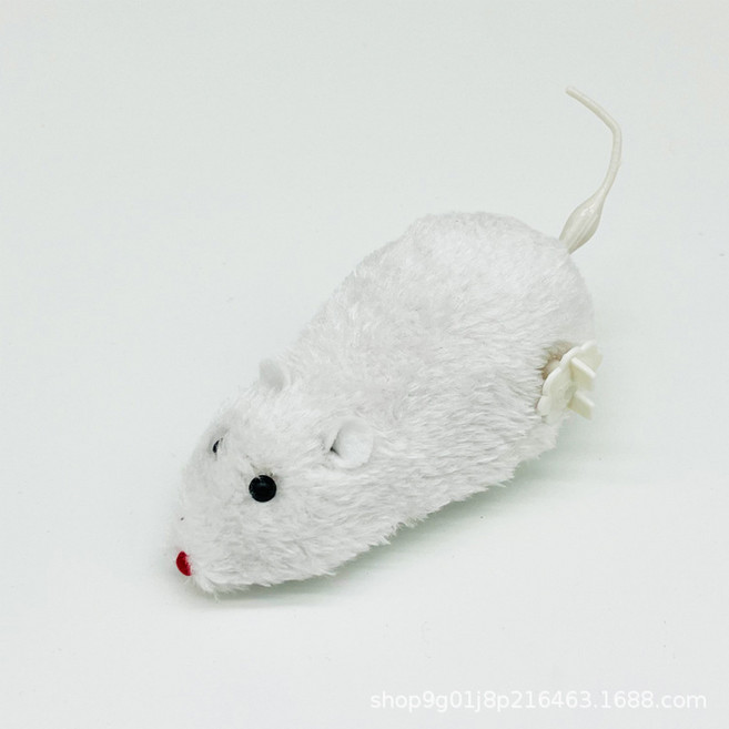 움직이는 태엽 쥐 장남감 고양이 장난감, 1개, 화이트, 5588
