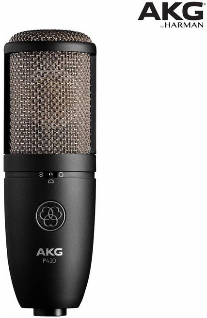 AKG P420 黑色款 雙震膜 多指向性 收音電容式麥克風, 附5米麥克風線