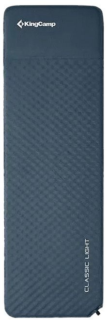 King Camp防潮墊自動充氣床墊，內置枕頭設計，露營睡墊首選，自動充氣方便快捷, 灰藍色(超取限2個)