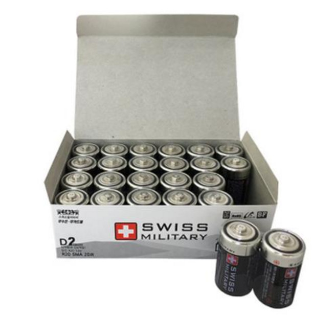 스위스밀리터리 망간 D형 건전지, 2개입, 12개