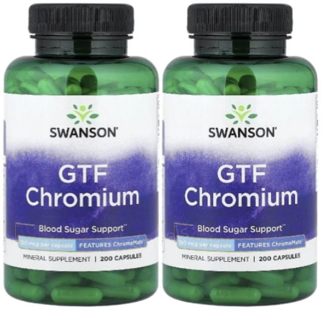 스완슨 GTF 크롬 100mcg 캡슐 200정, 2개 - 쿠팡