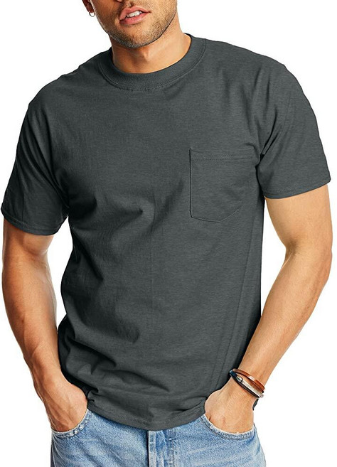 HANES Hanes 남성용 2팩 반소매 포켓 비피 티(Beefy-T) 티셔츠 Beefy-t 화이트.