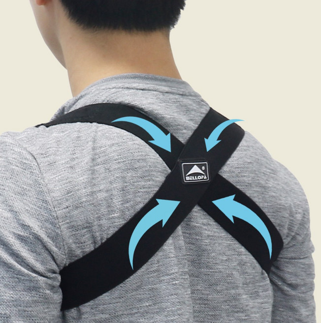 벨로파 라운드숄더 굽은어깨 굽은등 교정기 어깨 자세교정밴드, 특대사이즈, 1개