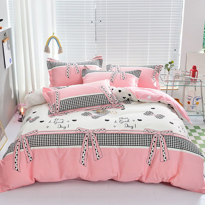 다이에나 순면 40수 이불 커버 사계절 LOVE, 핑크공주