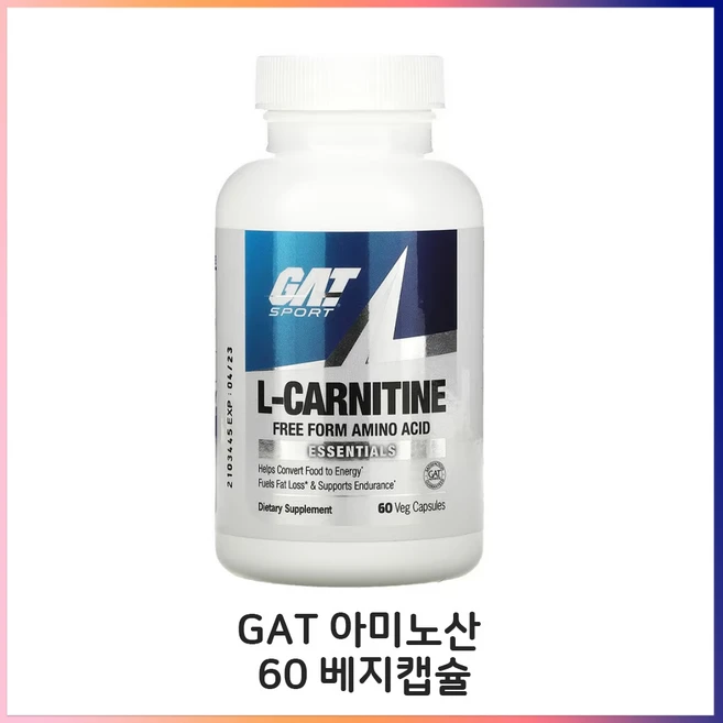 GAT 지에이티 아미노산 L-카르니틴 L-Carnitine 500mg, 1개, 60정 - 쿠팡