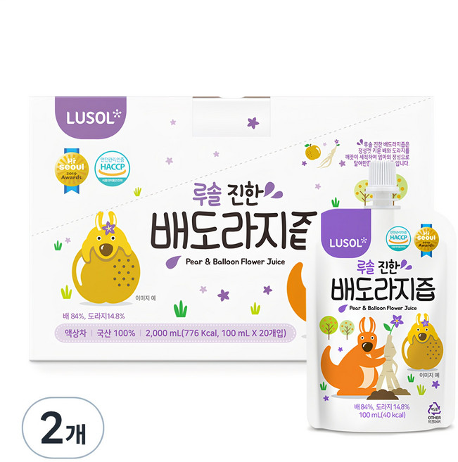 루솔 진한 배도라지즙 선물세트, 100ml, 40개