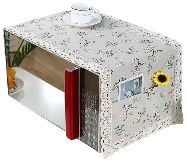 쿠쿠스토어 35x100cm 미끄럼 방지 전자 레인지 커버 상단 장식 토스터 오븐 (보관 포함), style05