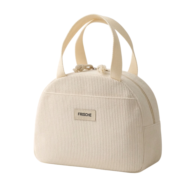 예그리나 코듀로이 피크닉 보온 보냉가방 도시락가방 런치백, 크림화이트