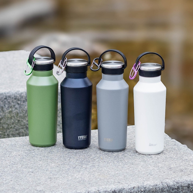 Lim401 스포츠텀블러 보온보냉 진공텀블러 등산 런닝 물병 카라비너 각인포함, 1개, 500ml, 샤이니그린