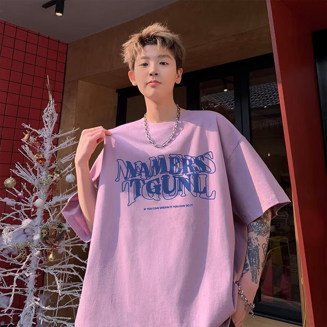 NAMERS TIGUNL 字母印花oversize短袖t恤