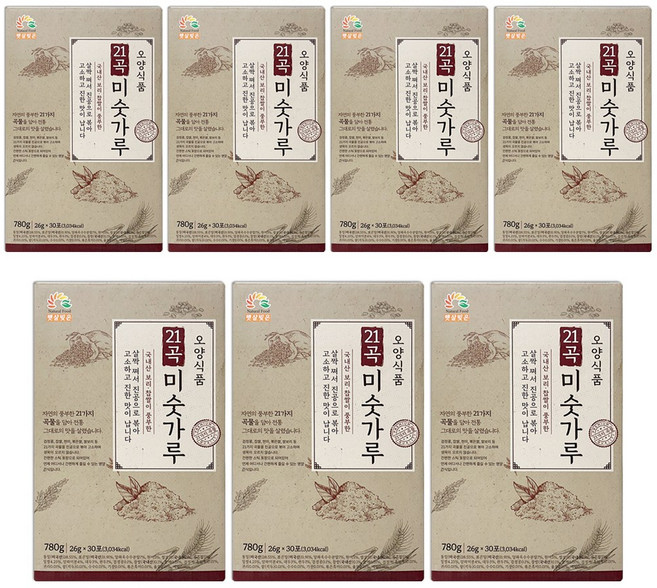 오양식품 21곡 미숫가루 스틱 선식 식사대용 30스틱, 780g, 7개