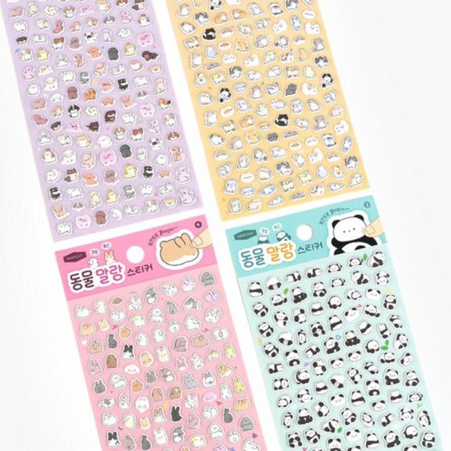 동물 말랑 스티커 4종1세트 다이어리 폰 케이스 에어팟 꾸미기 다꾸 템 용품, 3000동물말랑스티커 4종1세트