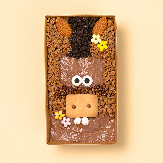 요리하는떡카소 새해 말띠 케이크 만들기 키트 비가열 올인원 실온보관 어린이 교육기관 요리 체험 추천, 1세트, 111g