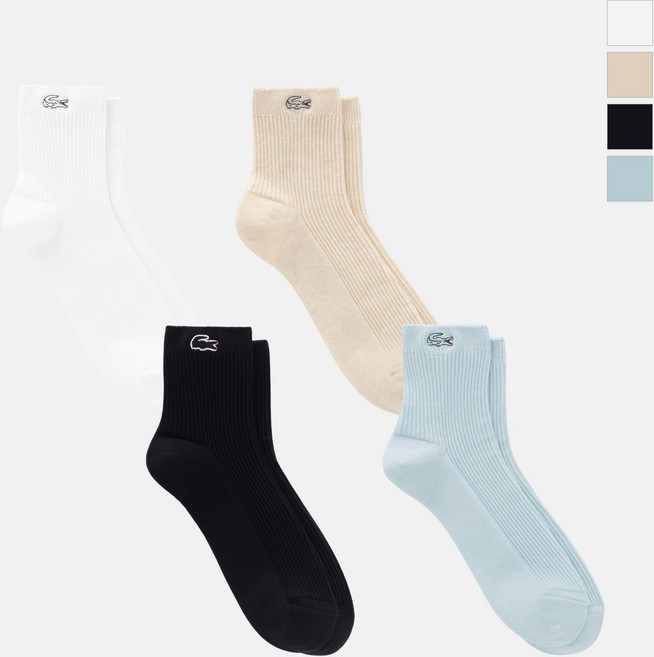 [라코스테 공식] 여성 베이직 립 삭스 RA030E-56G 4종 택1