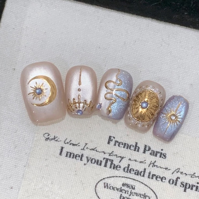 月光美甲貼片, 1個, 貓眼