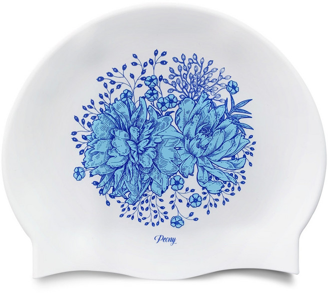 오호라스튜디오 링클 실리콘 수영모자, 피오니 블루, 1개