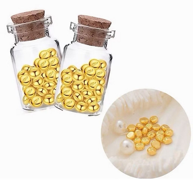 藏寶箱金飾 純金 9999金豆 金饅頭 招財 保值 國際標準, 0.08錢