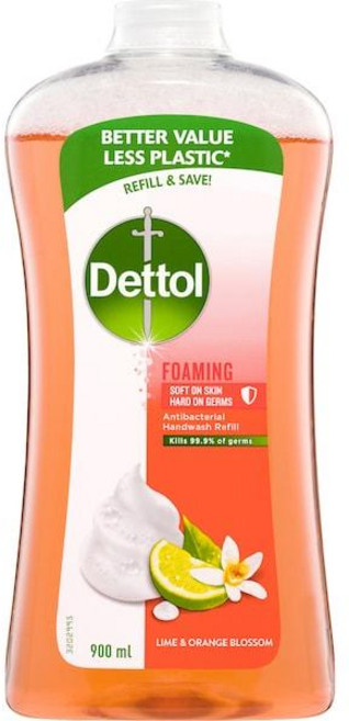 Dettol 데톨 핸드워시 라임 앤 오렌지 블라썸 리필, 2개, 900ml