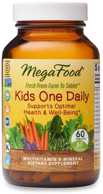 메가푸드 키즈 원 데일리 멀티비타민 & 미네랄 타블렛, 60개입, 1개, 60정 - 쿠팡