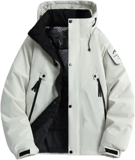 防風防水加絨衝鋒外套 石墨烯蓄熱保暖連帽外套