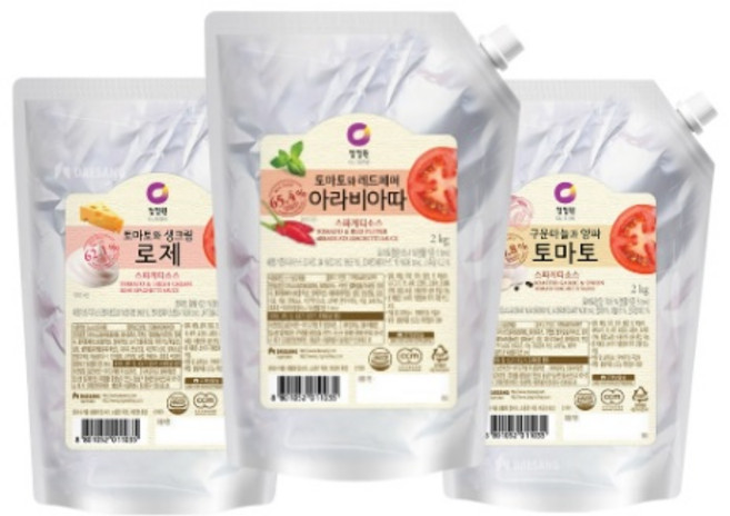청정원 로제 스파게티 소스 아라비아따 토마토 2kg 대용량 업소용, 1개