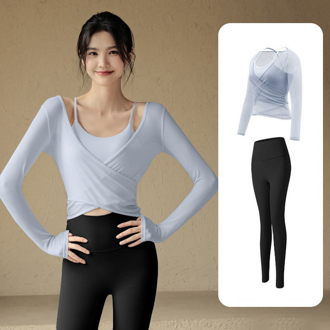 ANYOU 여성 2종 요가복 필라테스 운동복 트레이닝 세트 헬스복 런닝복 조깅복