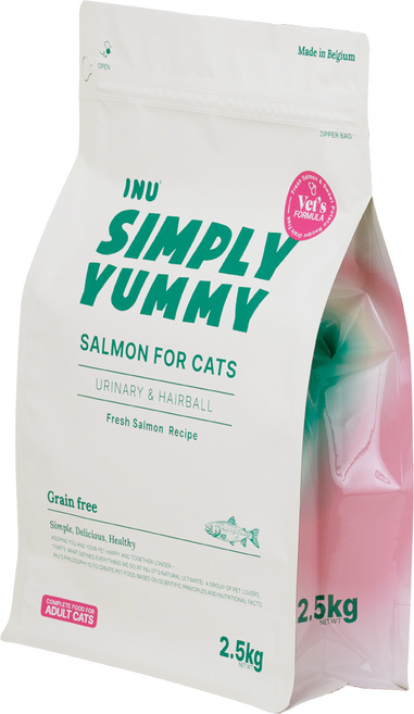아이누 심플리야미 살몬포캣 유리너리 앤 헤어볼 고양이사료, 1개, 2.5kg, 닭+연어
