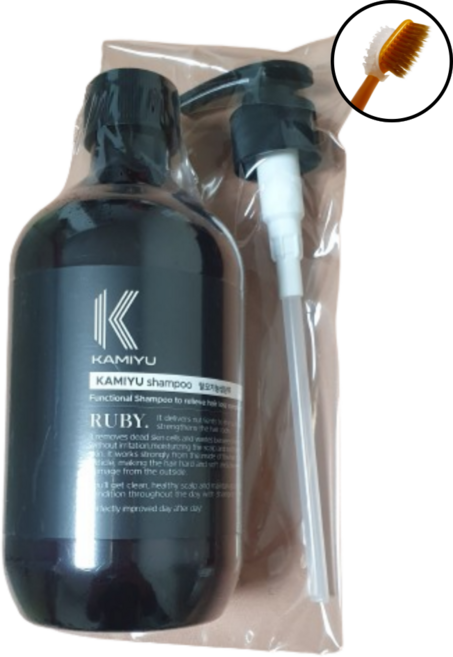 [순천당생활건강] 최신유통기한 루비코리아 카미유샴푸 500ml 미용실 탈모케어 염색모발 개기름 유분 딥클렌징 논실리콘 화학계면활성제없는 자연주의 파마 손상모발 남자 여성 올인원, 1개