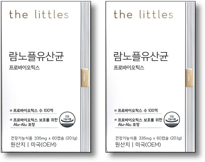 더리틀스 람노플유산균 알파 락토바실러스 람노서스 CFU 100억 유산균, 60정, 2개