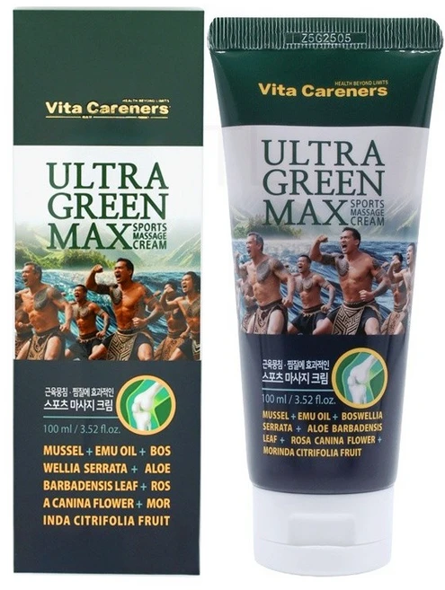 호주 비타리움 울트라그린 6in1 마사지 크림 호주 에뮤오일 뉴질랜드 초록입홍합 로즈힙 MSM 보스웰리아 우슬, 1개, 100ml - 쿠팡
