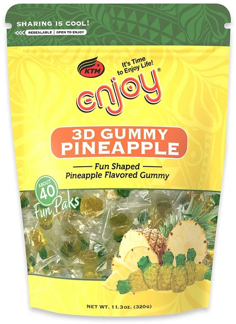 엔조이라이프 하와이 3D 파인애플 구미 젤리 320g, 1개 - 쿠팡
