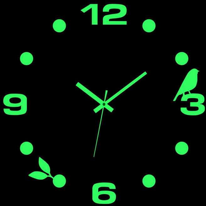 벽시계 현대 디자인 빛나는 Frameless DIY 디지털 시계 벽 스티커 침묵 석영 홈 장식 데칼, 한개옵션2, Lu nous K, 01 Diameter 40-60cm