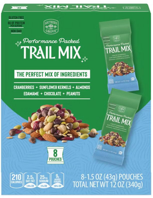 Performance Gluten Free Trail Mix: Cranberries Sunflower Seeds Almonds Edamame Chocolate Chips &, 1개, 8g