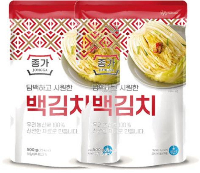 종가 종가 백김치 500g 2개