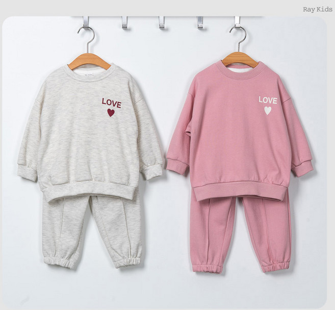 [봄/가을] 하트 핀턱 상하복